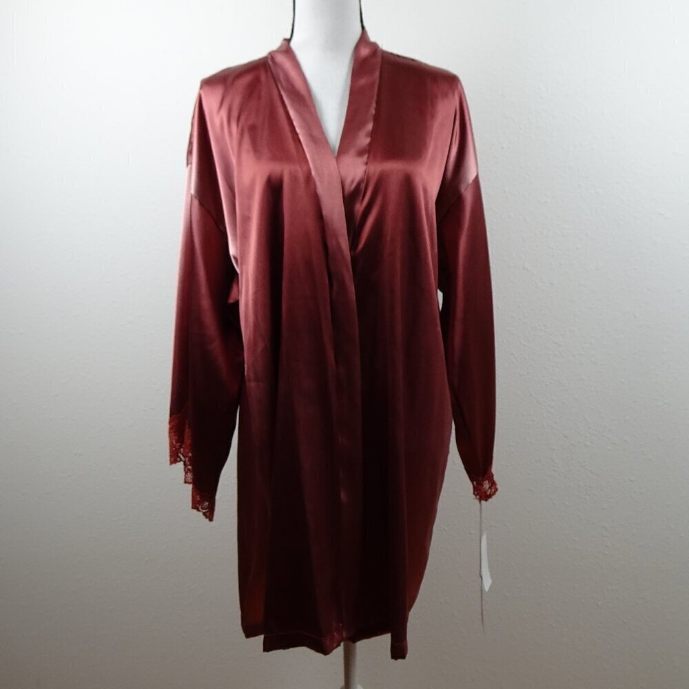 In Bloom by Jonquil Robe Women's Size M - L Ombre Copper Lace Trim Wrap NO BELT